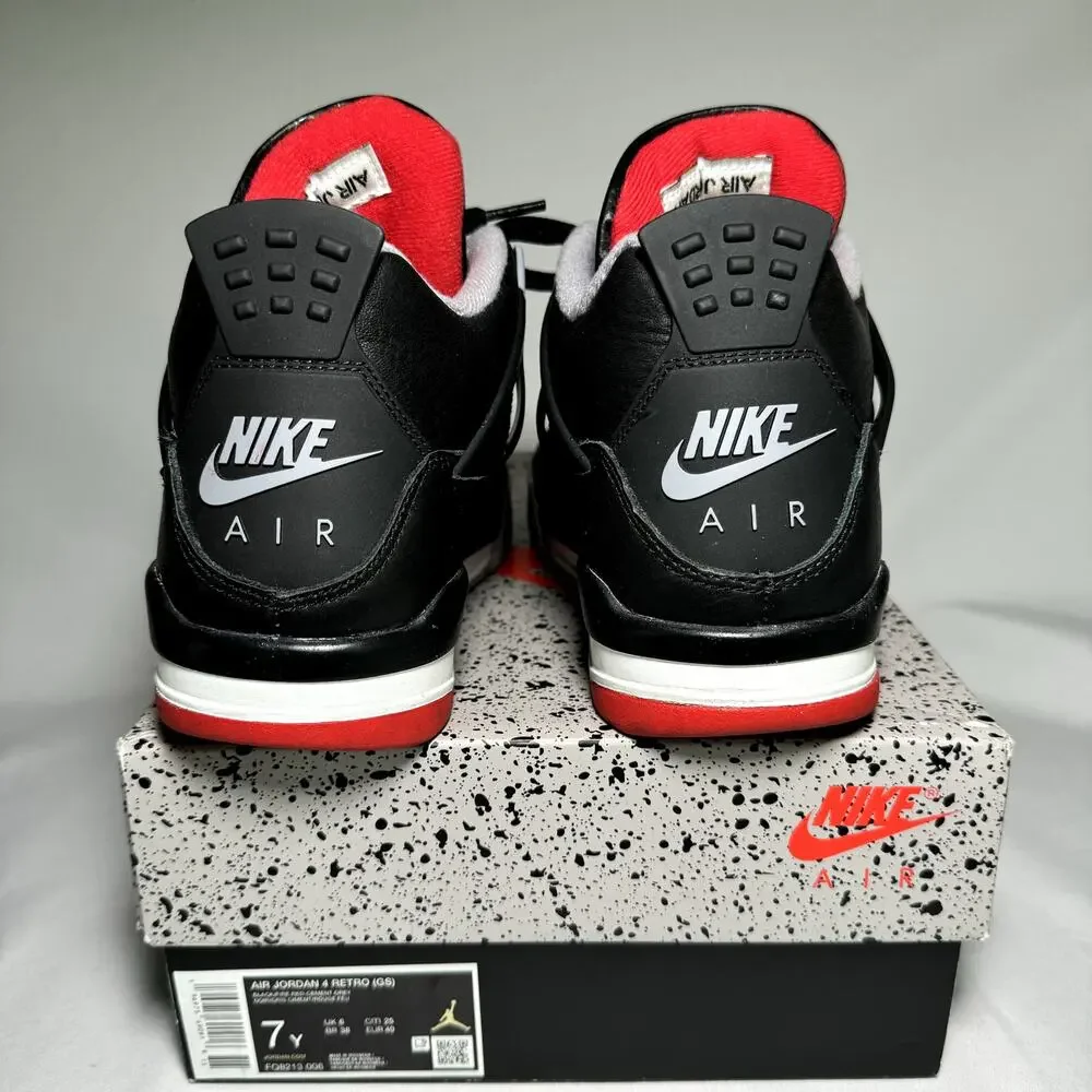 Size 7 - Nike Air Jordan 4 Retro GS Bred Reimagined Men's Shoes